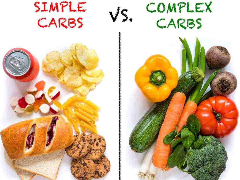 different types of complex and simple carbs