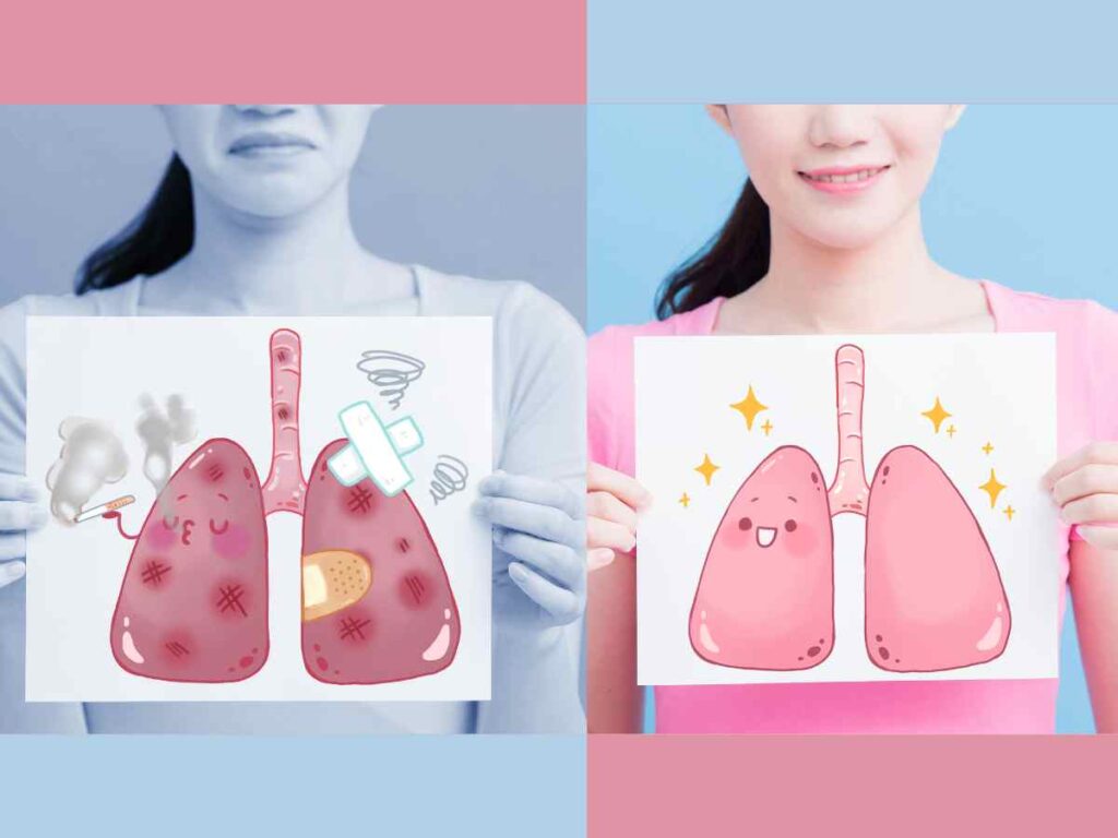 lungs before and after smoking