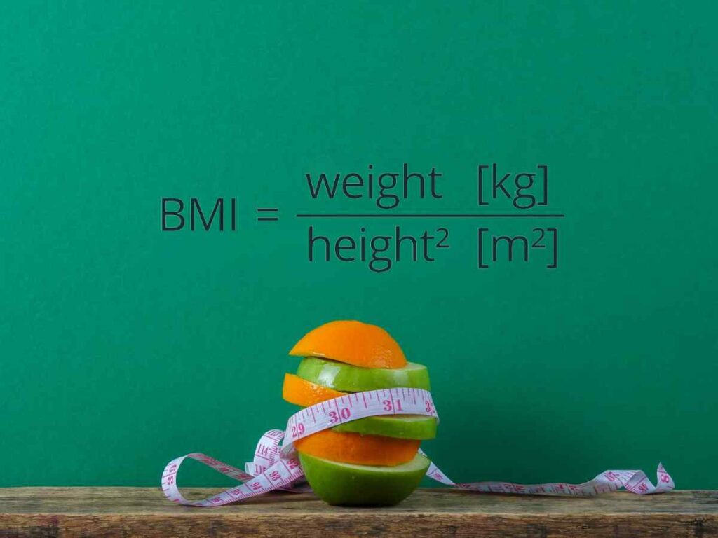 body mass index formula written 