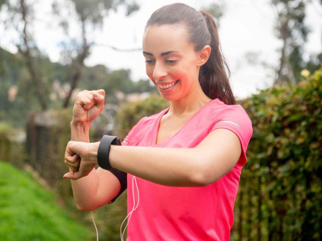 lady feeling happy after reaching to a milestone in health