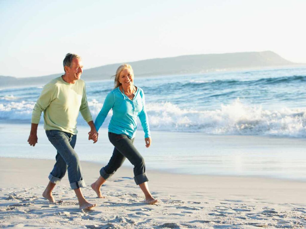 couple walking at the beach