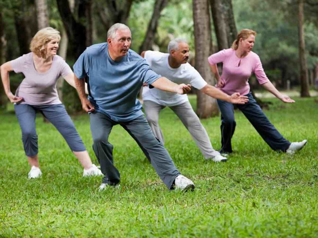 group of people doing tai chi