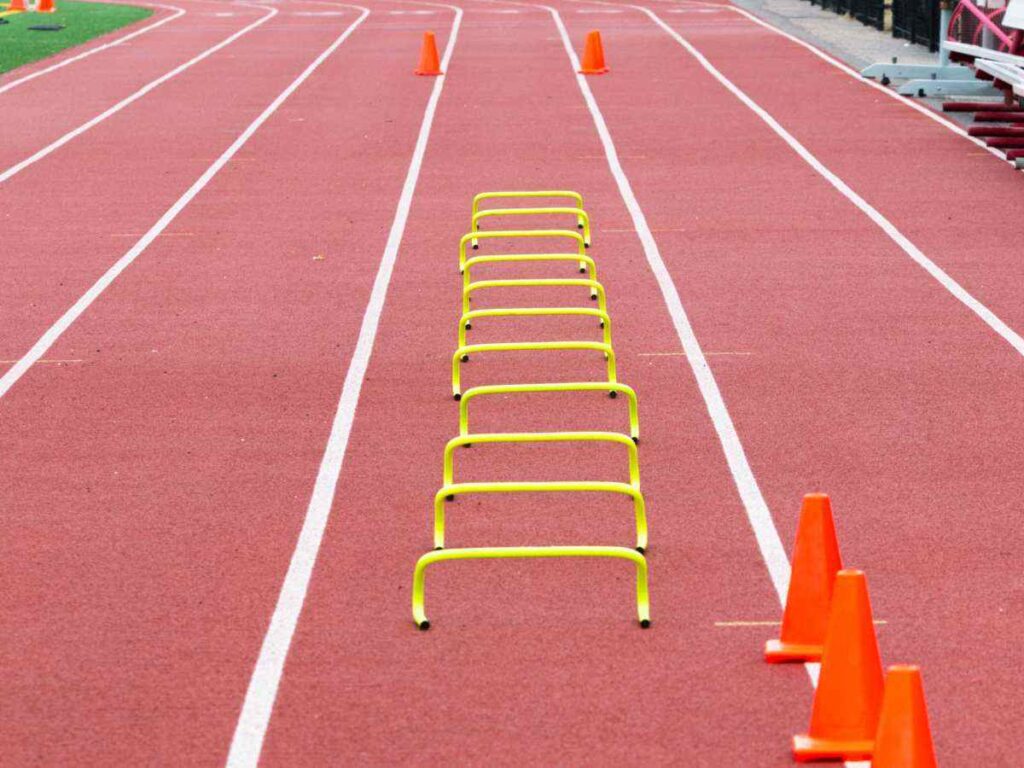 lateral low hurdle run setup