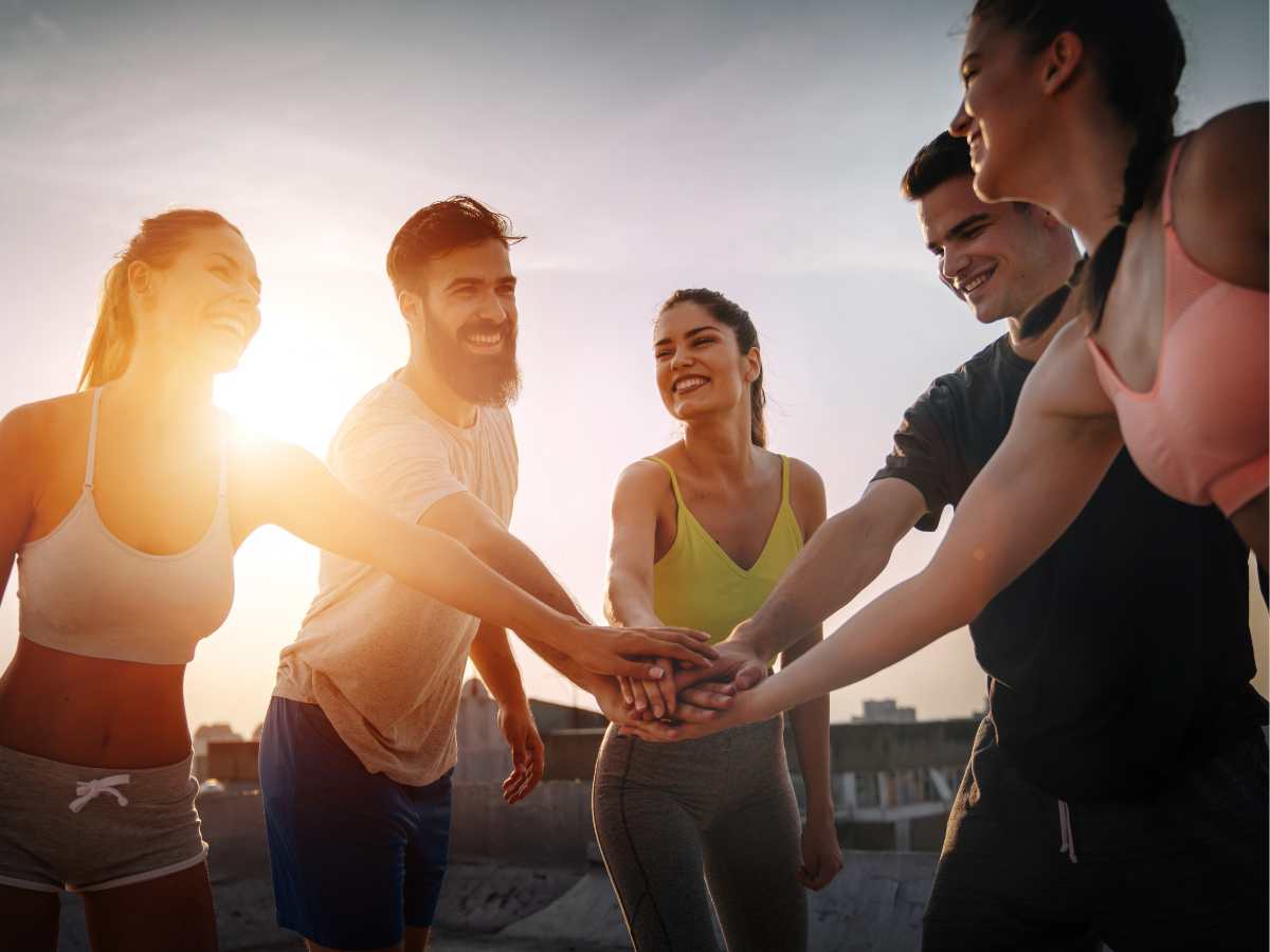 group of friends ready to workout and get fit